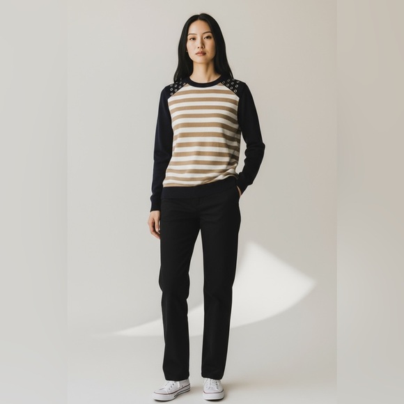 Michael Kors Sweater. Tan, White, Navy. Size S - Picture 1 of 8